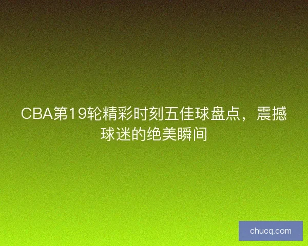 CBA第19轮精彩时刻五佳球盘点，震撼球迷的绝美瞬间